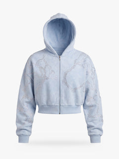 Givre Cropped Zip Hoodie