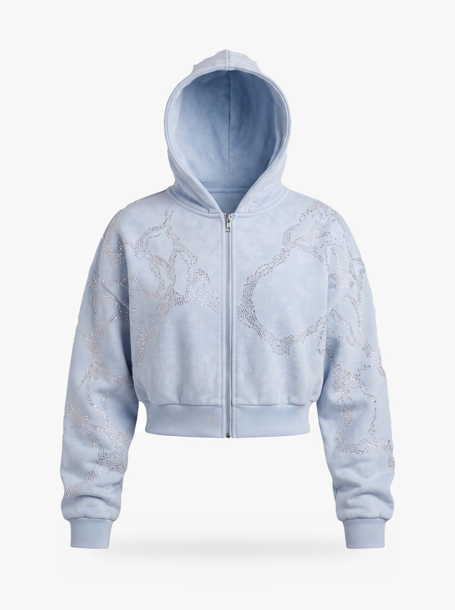 Givre Cropped Zip Hoodie