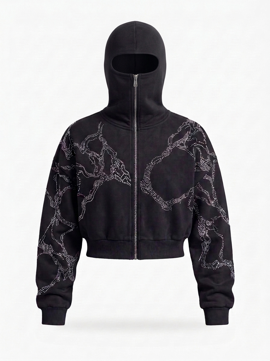 Givre Balaclava Hoodie — Black — front